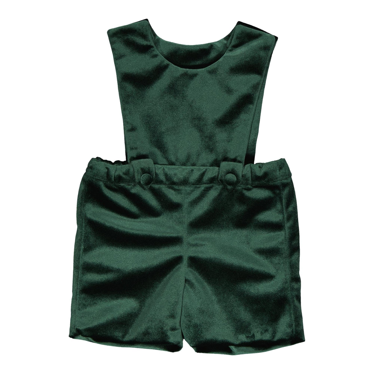 Léonard, barboteuse en velours vert émeraude