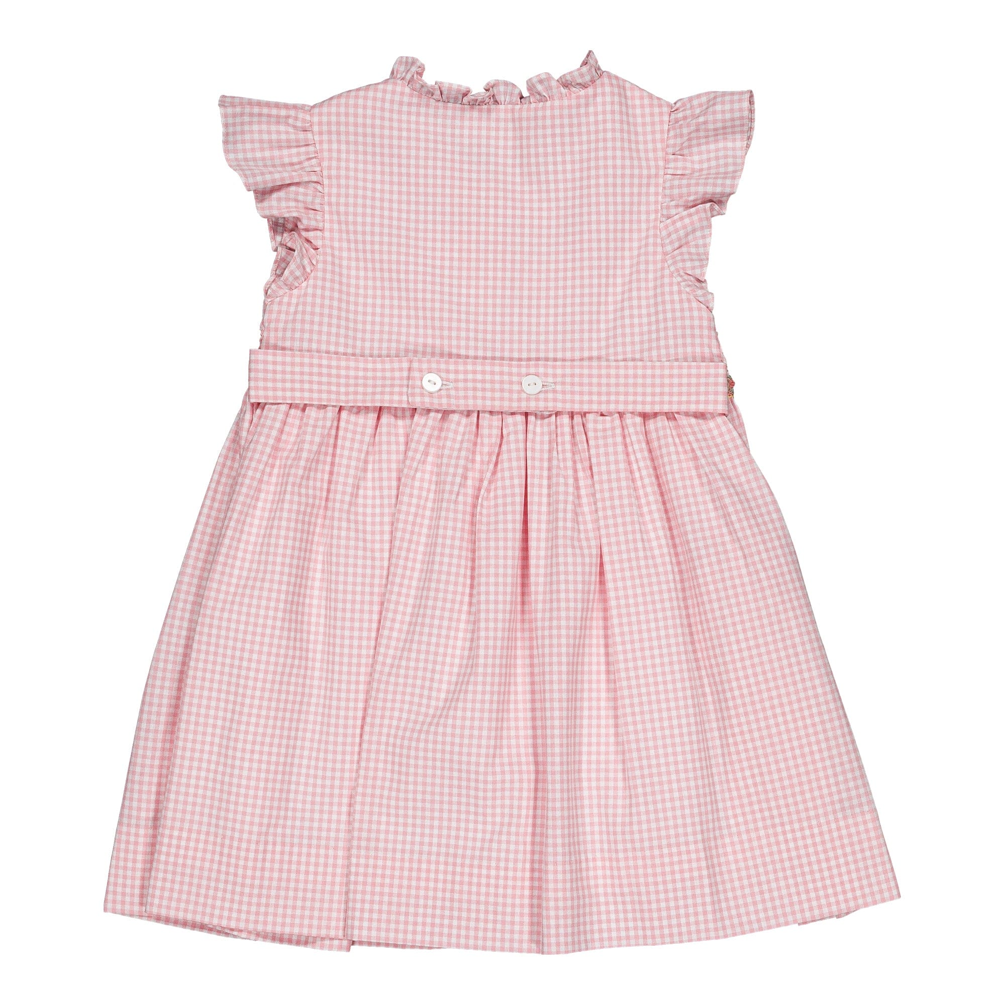 Lolyne, smocked dress, in  Candy pink small gingham