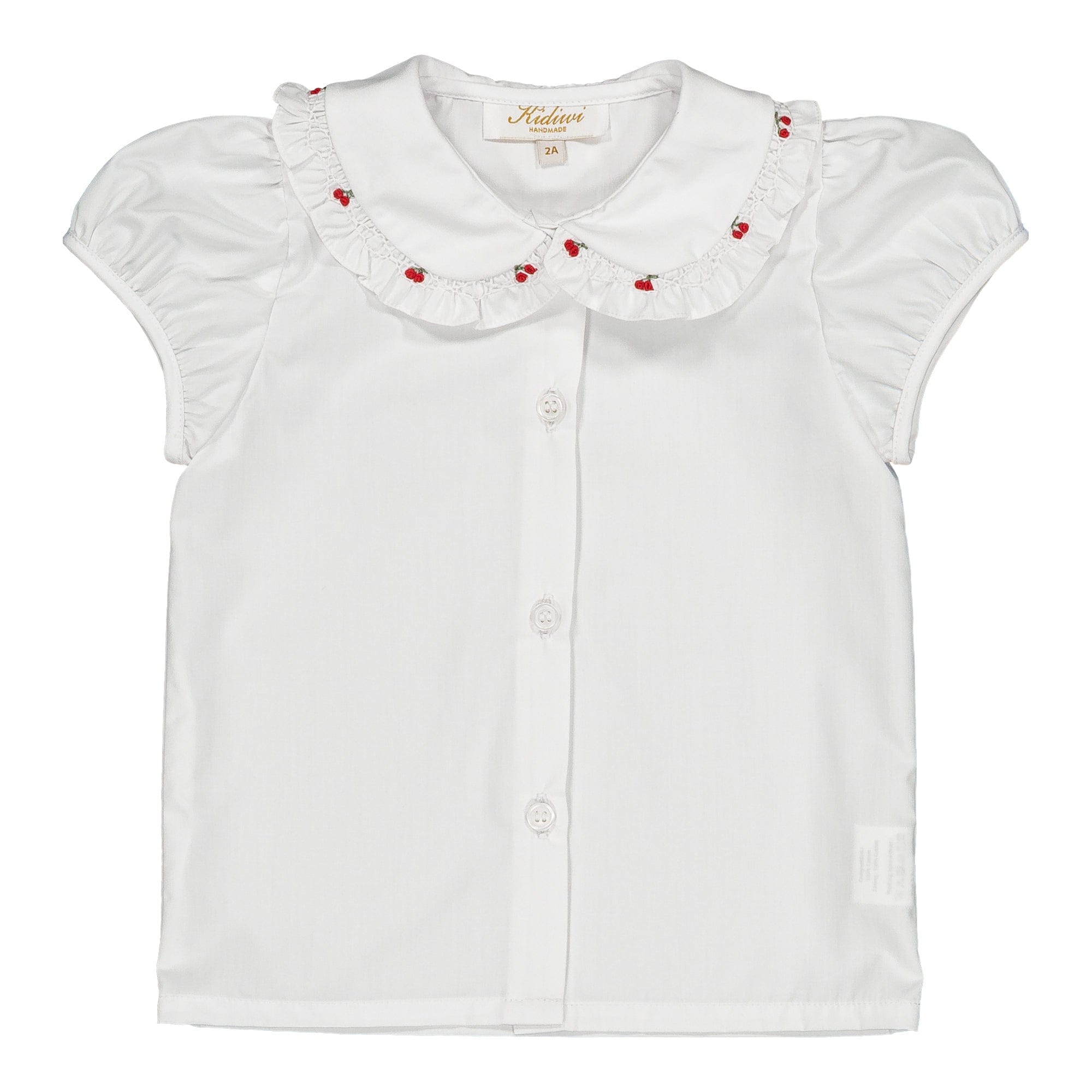 Lorena, chemisier pour fille, en popeline blanche