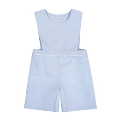 Lys,salopette garçon ouverture sur le haut avec 2 boutons pressions, en chambray ciel-boy's dungarees opening at the top with 2 press studs, in sky chambray