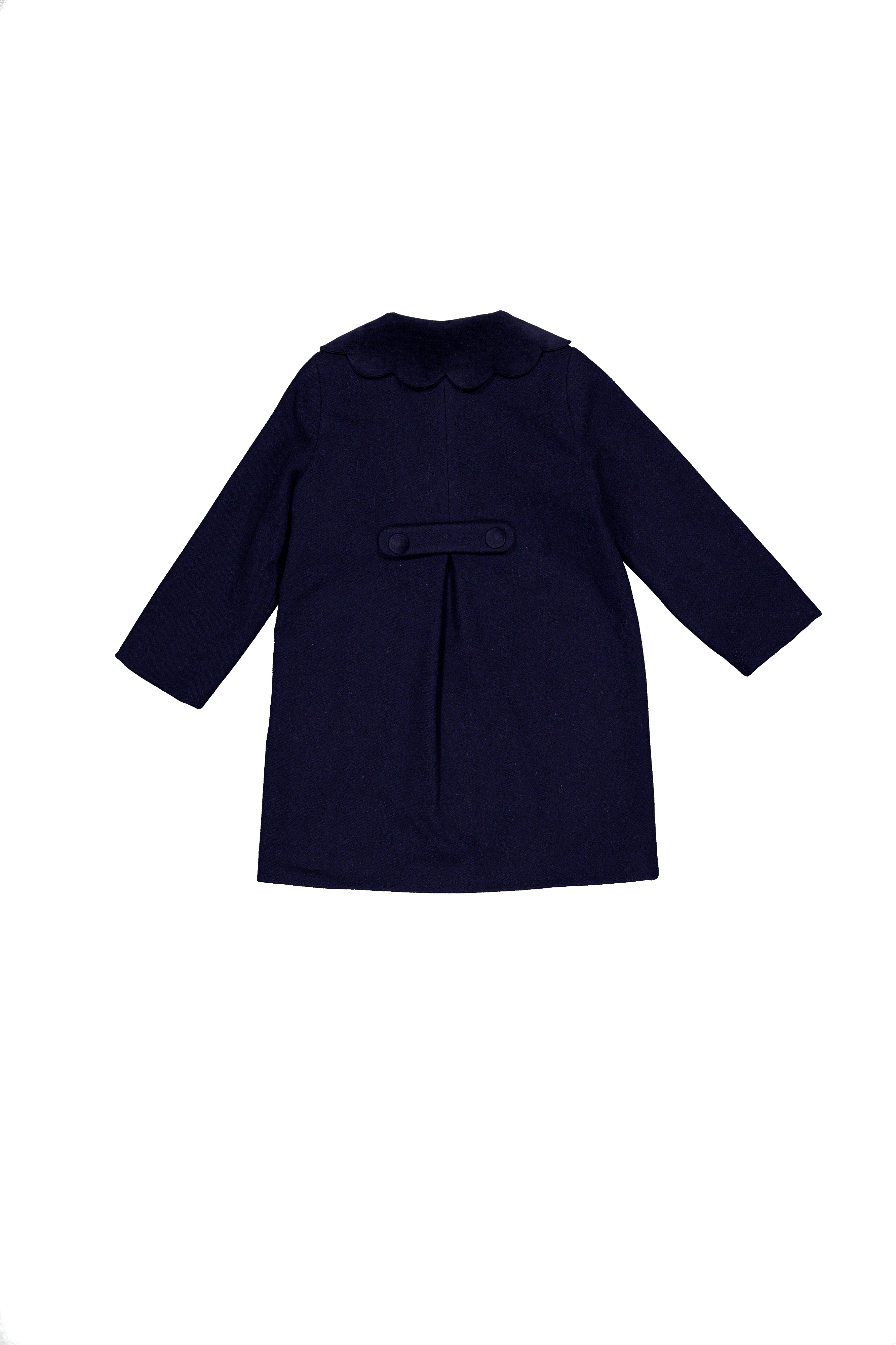 Maryse, manteau fille en laine marine
