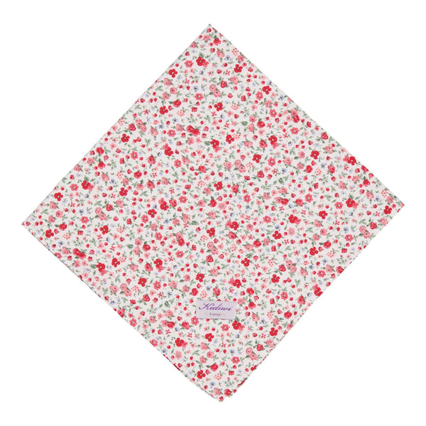 Nigelle, carré imprimé petites fleurs rouges 53x53cm