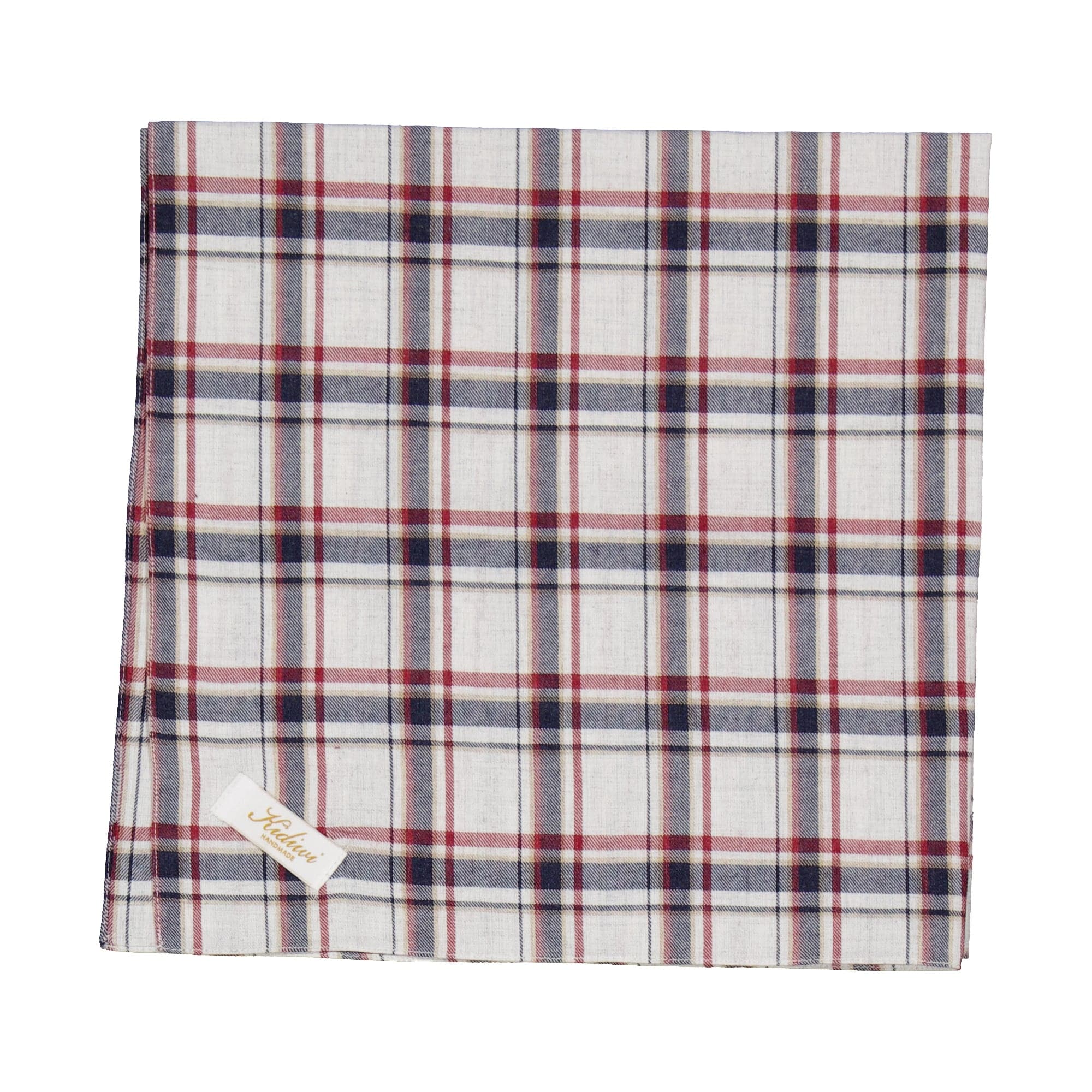 Nigelle XL, carré 60x60cm, en tartan marine/bordeaux