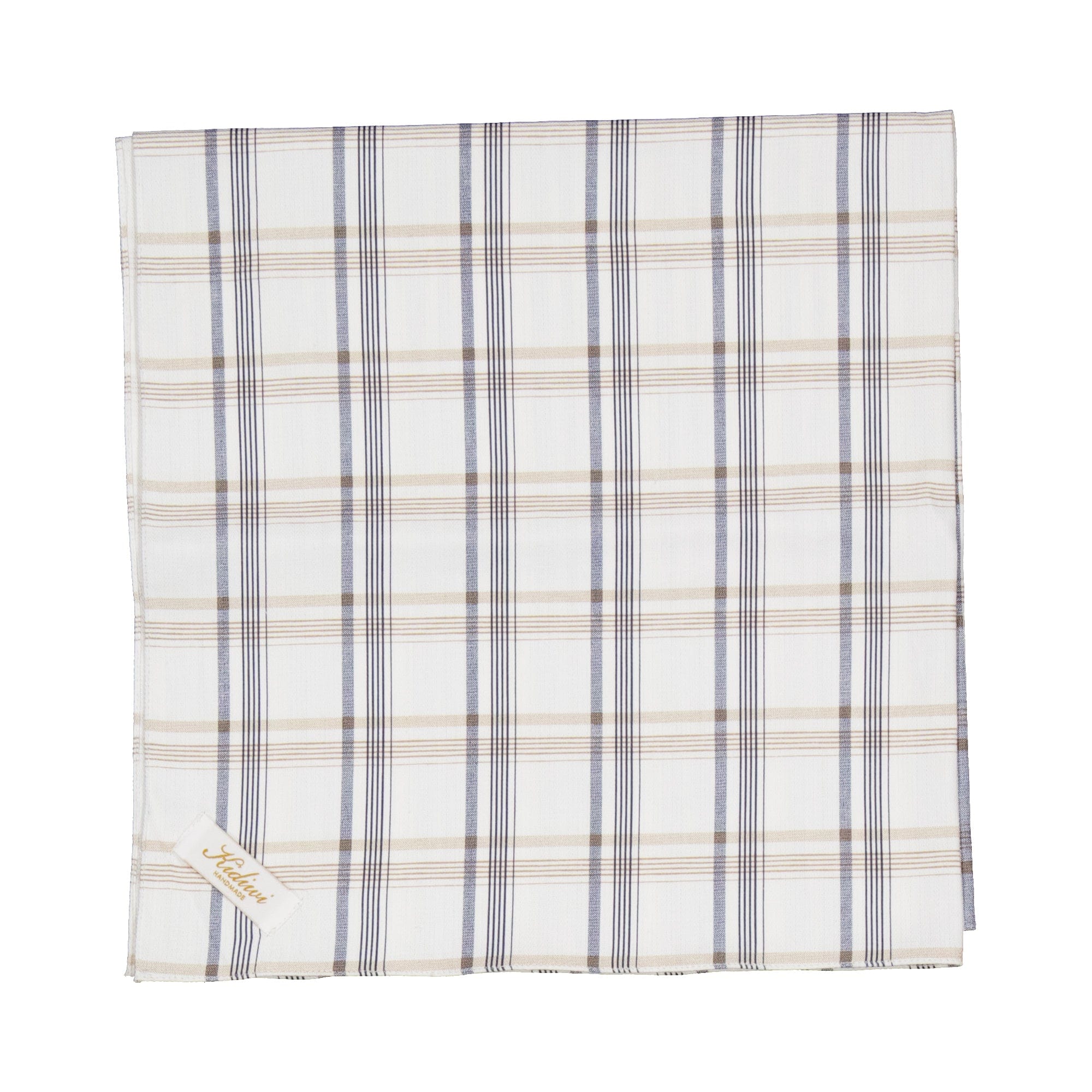 Nigelle XL, carré 60x60cm, in tartan beige/marine