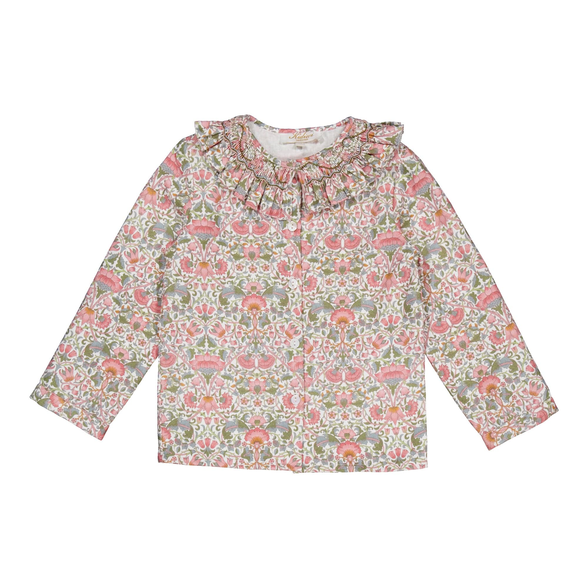 Nour, blouse fille imprimé baroque rose