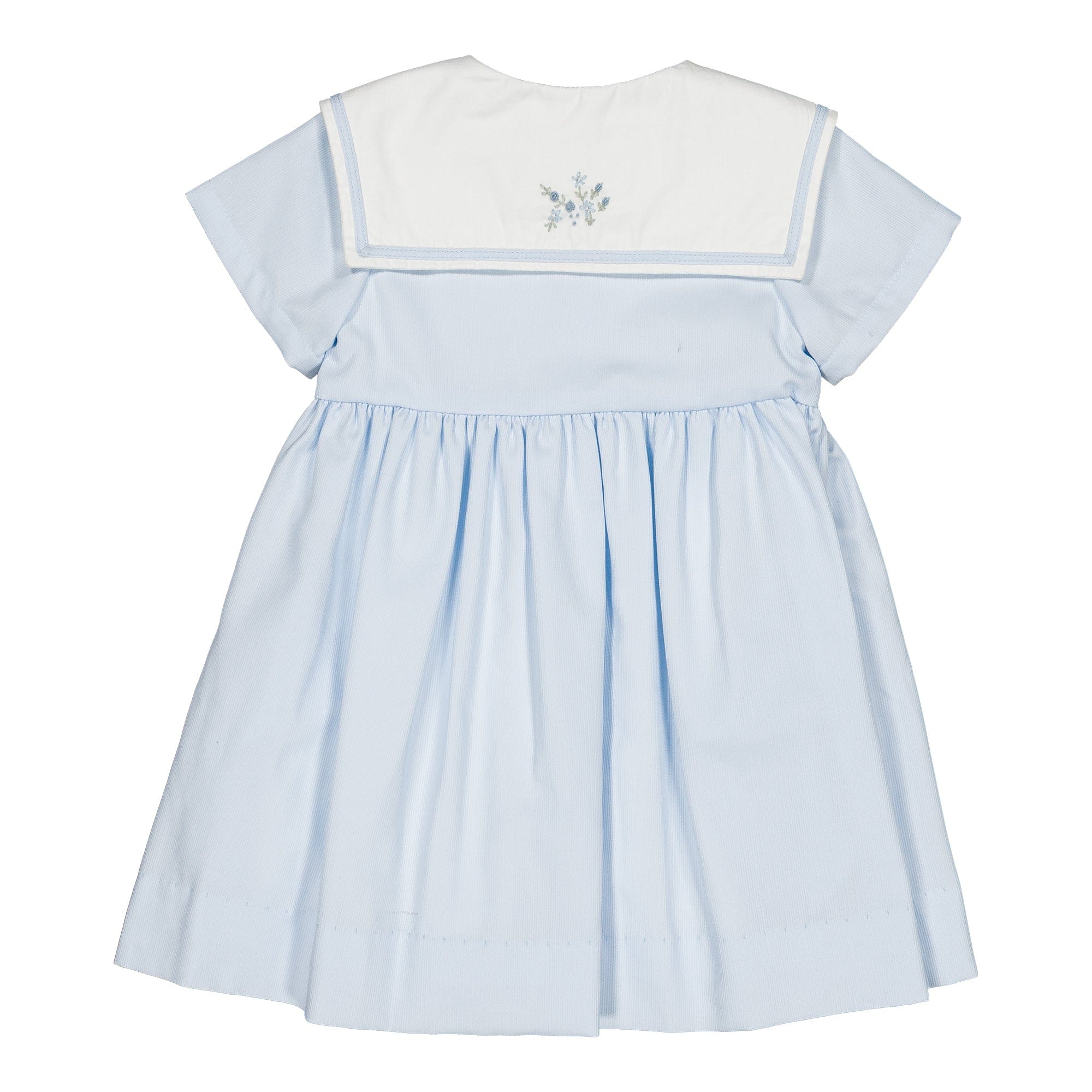 Paola, robe, en  piqué bleu ciel