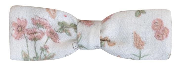 Perle, Clip petit noeud, en imprimé Herbier thym rose - Perle, Small bow clip, in Pink thyme Herbarium print