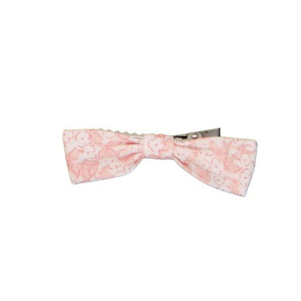 Perle, Small bow clip, in Small nude pink print