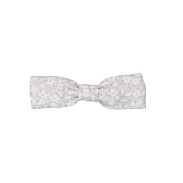 Perle, Small bow clip, in Small sky blue print