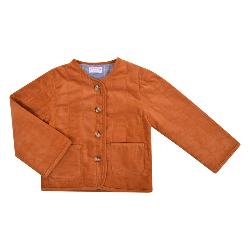 Sacha, Veste matelassée unisexe, en velours côtelé Cannelle - Sacha, Unisex quilted jacket, in Cinnamon corduroy