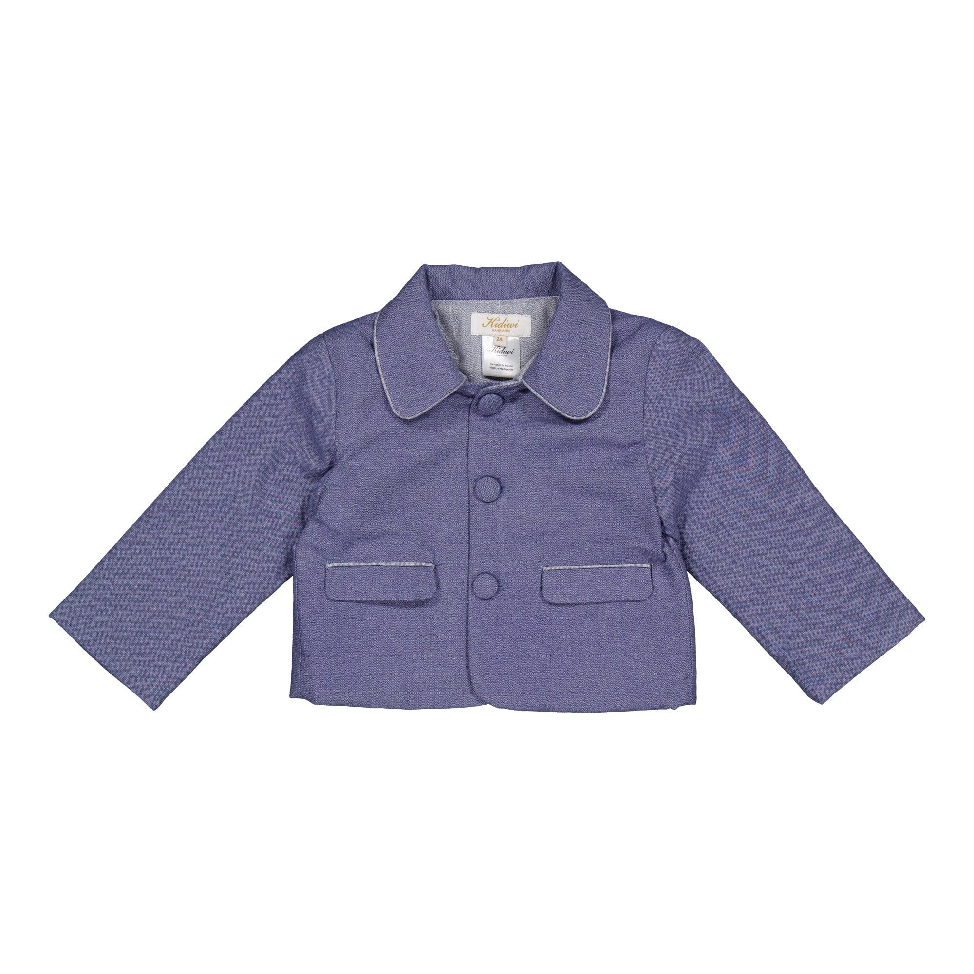 Sami, veste à chevrons bleu denim