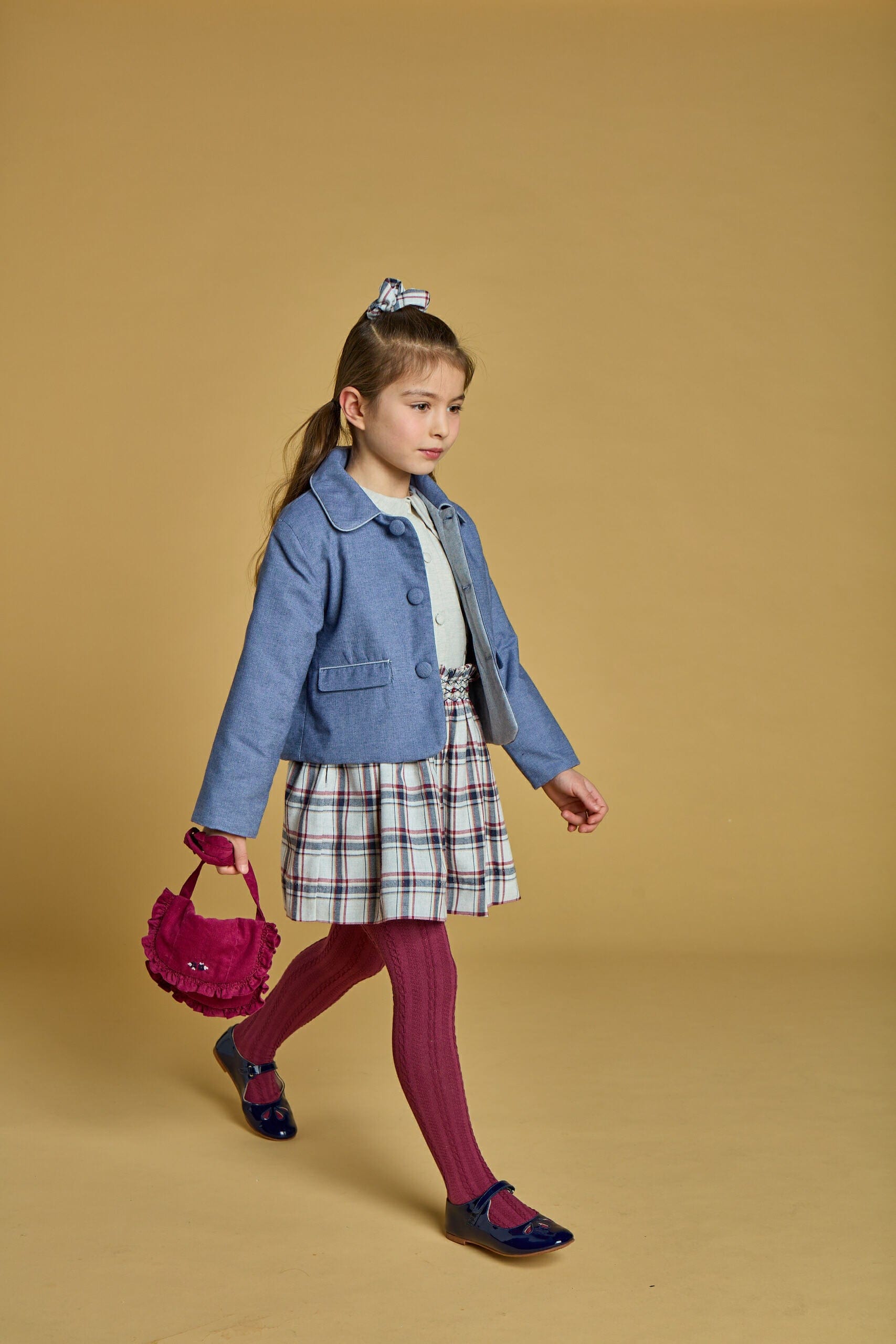 Sami, veste à chevrons bleu denim