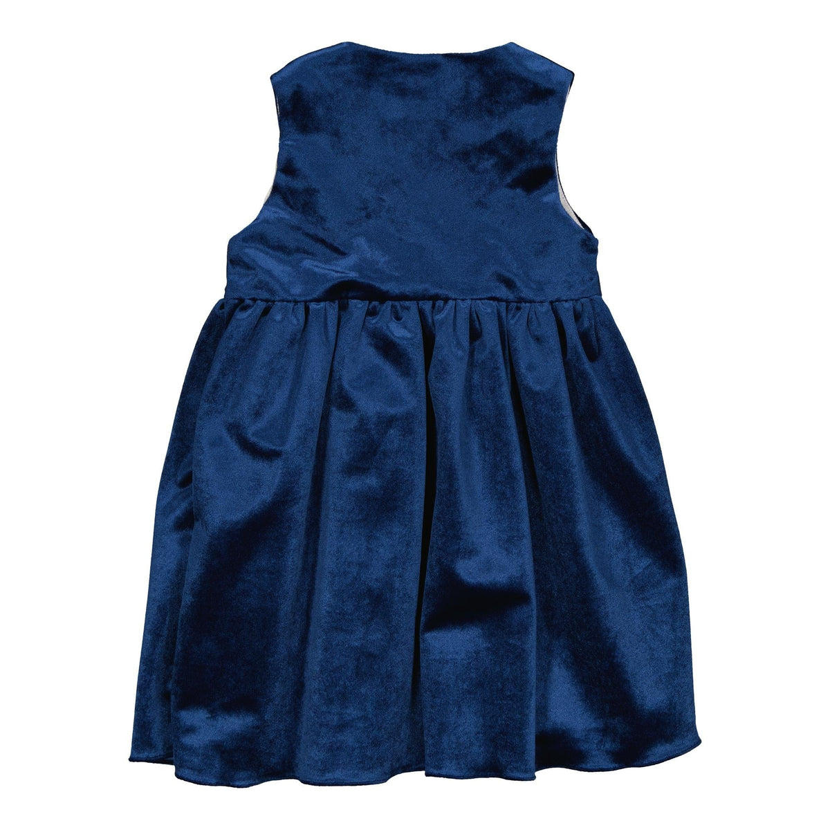 Séraphine, robe chasuble en velours marine