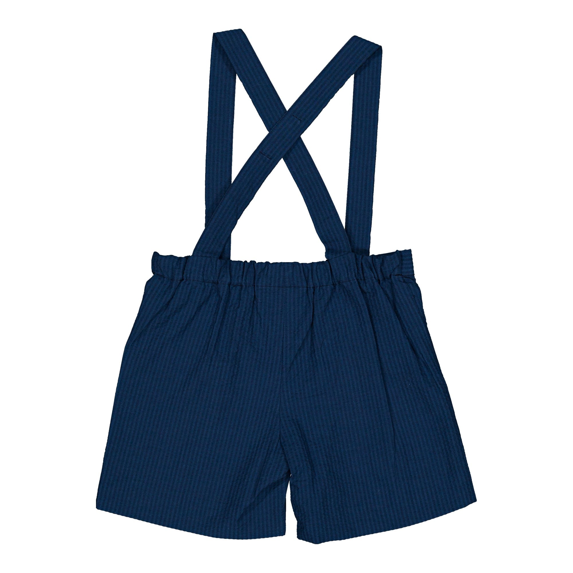 Silène, salopette garçon, en  seersucker bleu marine