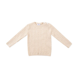 Simon, Cable sweater 100% merinos wool, Beige