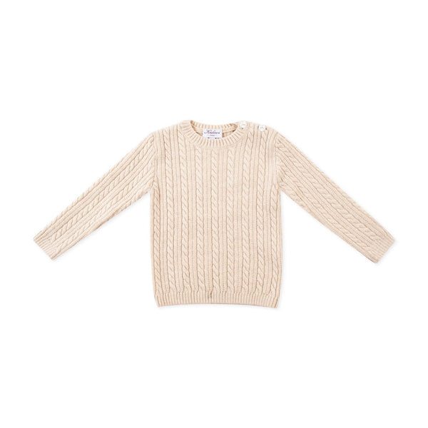 Simon, Cable sweater 100% merinos wool, Beige