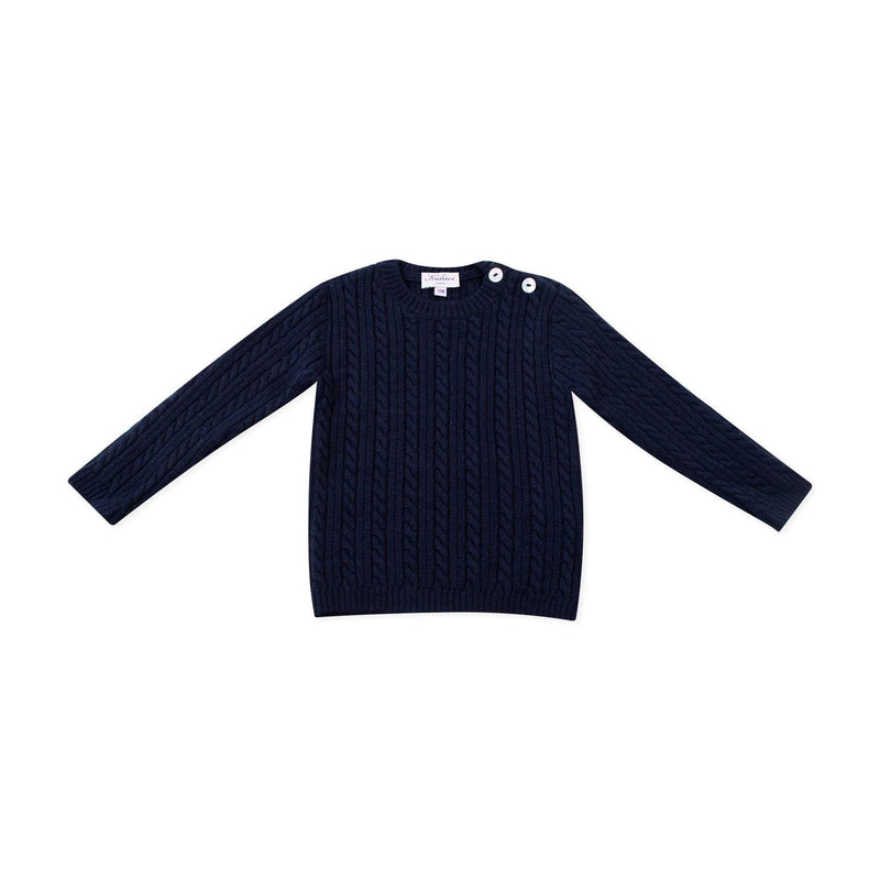 Simon, Cable sweater 100% merinos wool, Navy