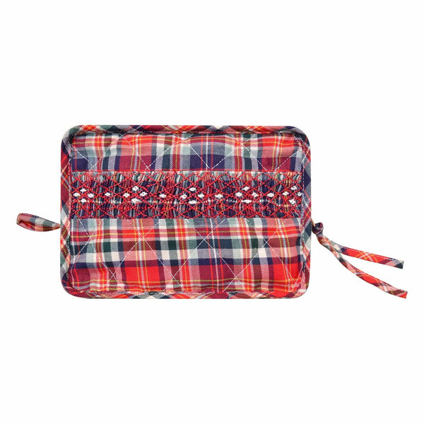 Tracy, Smocked case, in Red tartan - Tracy, Smocked case, in Red tartan