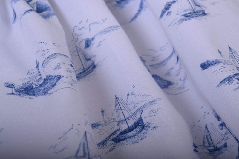 Barboteuse à imprimé toile de jouy marine