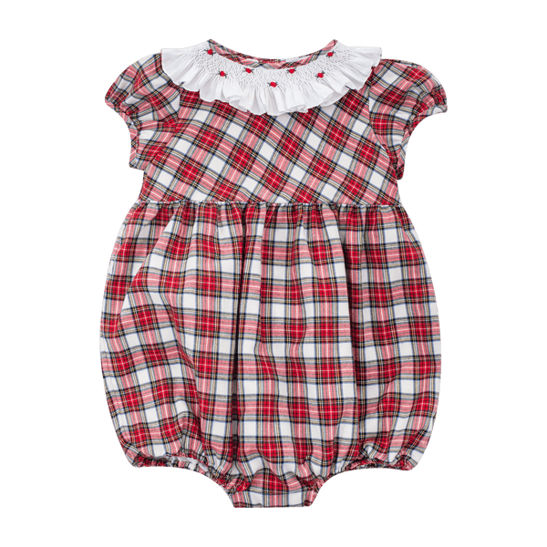 Barboteuse Thanaïs en tartan rouge