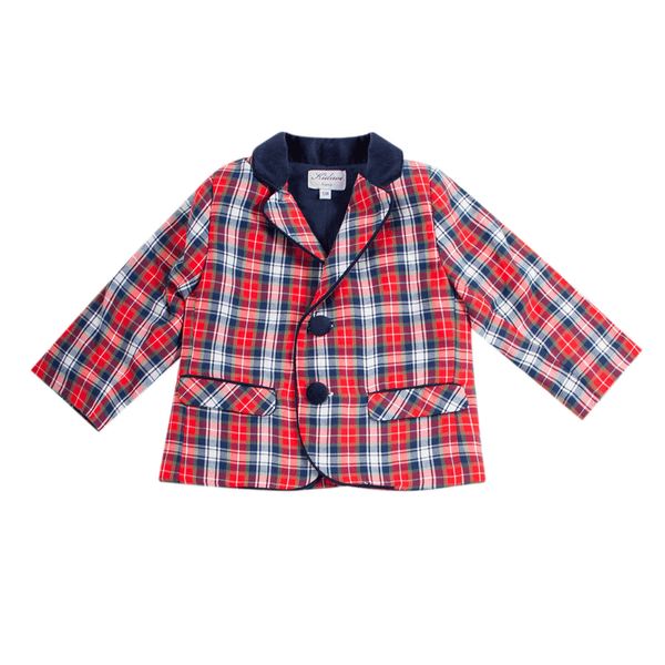 Blazer garçon tartan rouge