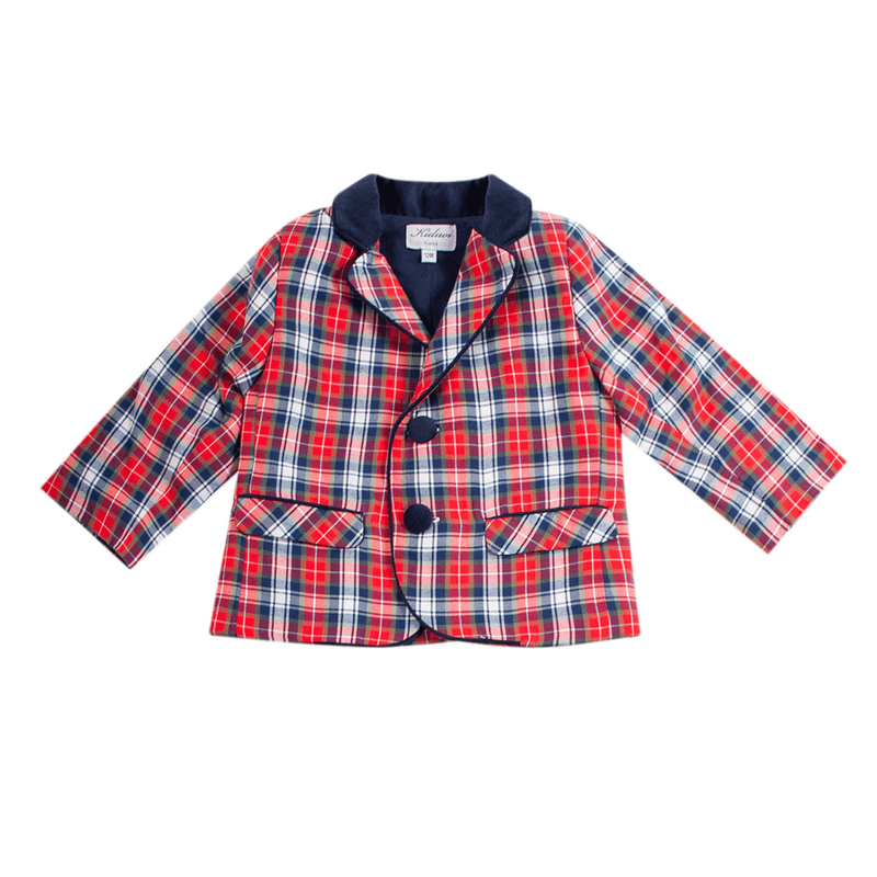 Blazer garçon tartan rouge