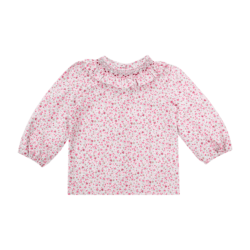 Blouse Faye imprimé petites fleurs roses