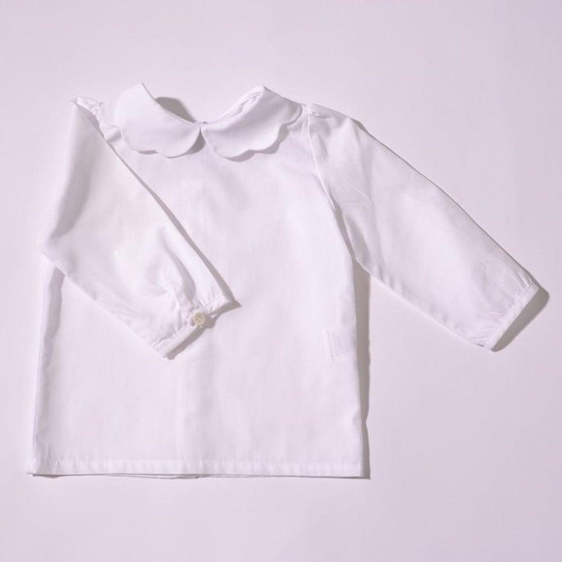 Girl's white blouse, scalloped collar