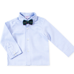 Chemise col monté en oxford bleu ciel