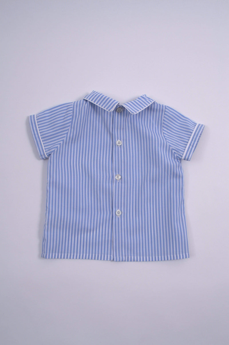 Chemise garçon à rayures bleues