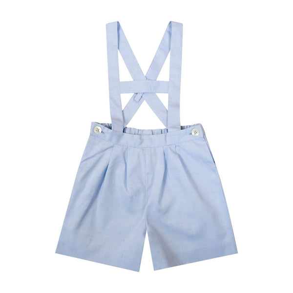 Elias, salopette garçon barre élevée H, en chambray ciel - boy's high bar dungarees H, in sky chambray