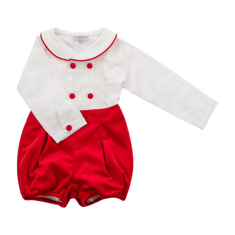 Ensemble Armel en velours lisse rouge