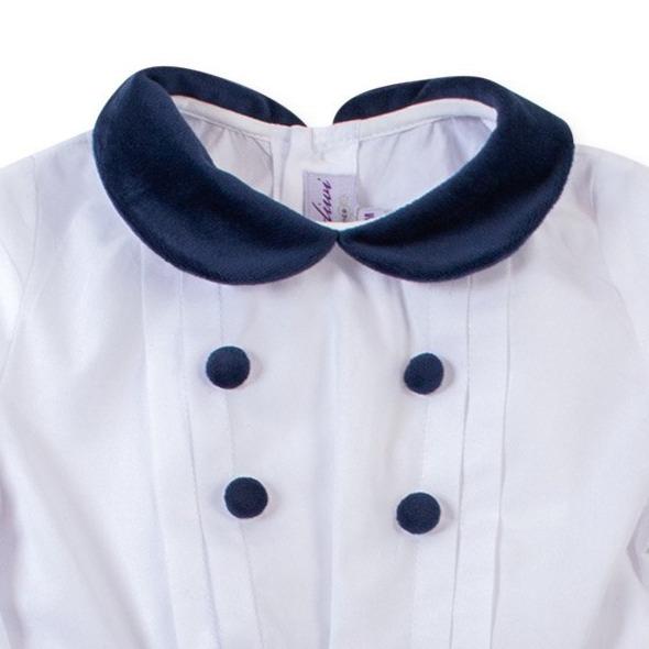 Ensemble chemise et boomer en velours marine