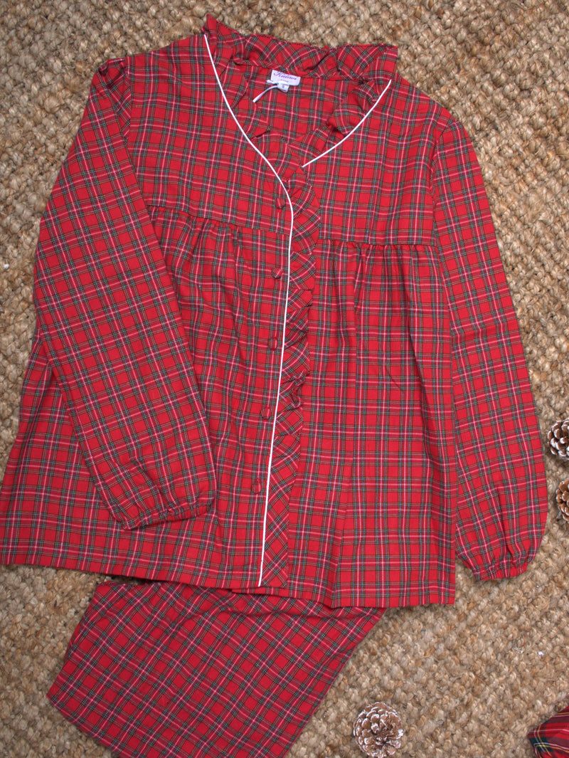 PYJAMA EXCLUSIF FEMME TARTAN ROUGE DE NOËL