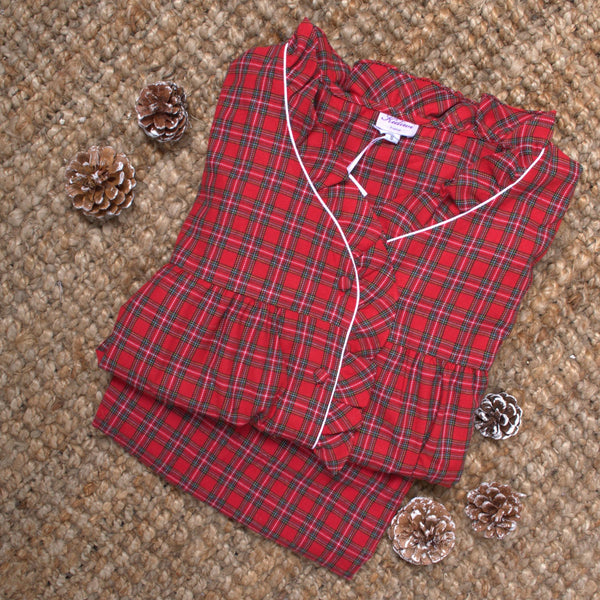 PYJAMA EXCLUSIF FEMME TARTAN ROUGE DE NOËL