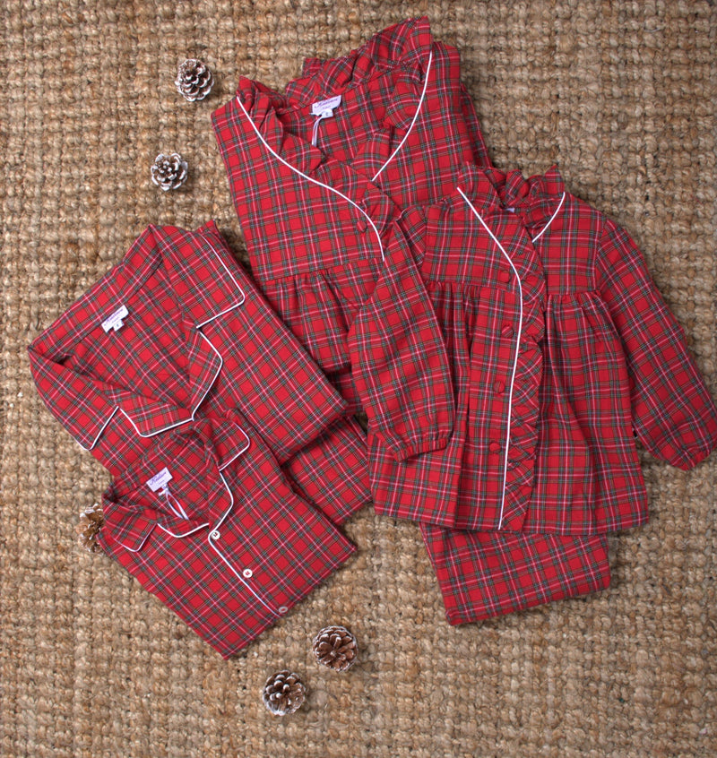 PYJAMA EXCLUSIF FEMME TARTAN ROUGE DE NOËL