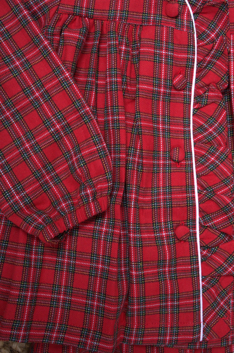 PYJAMA EXCLUSIF FILLE TARTAN ROUGE DE NOËL