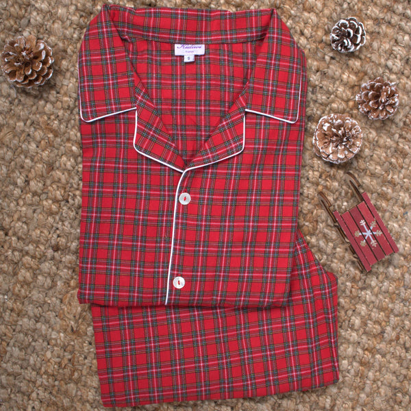 PYJAMA EXCLUSIF GARÇON TARTAN ROUGE DE NOËL