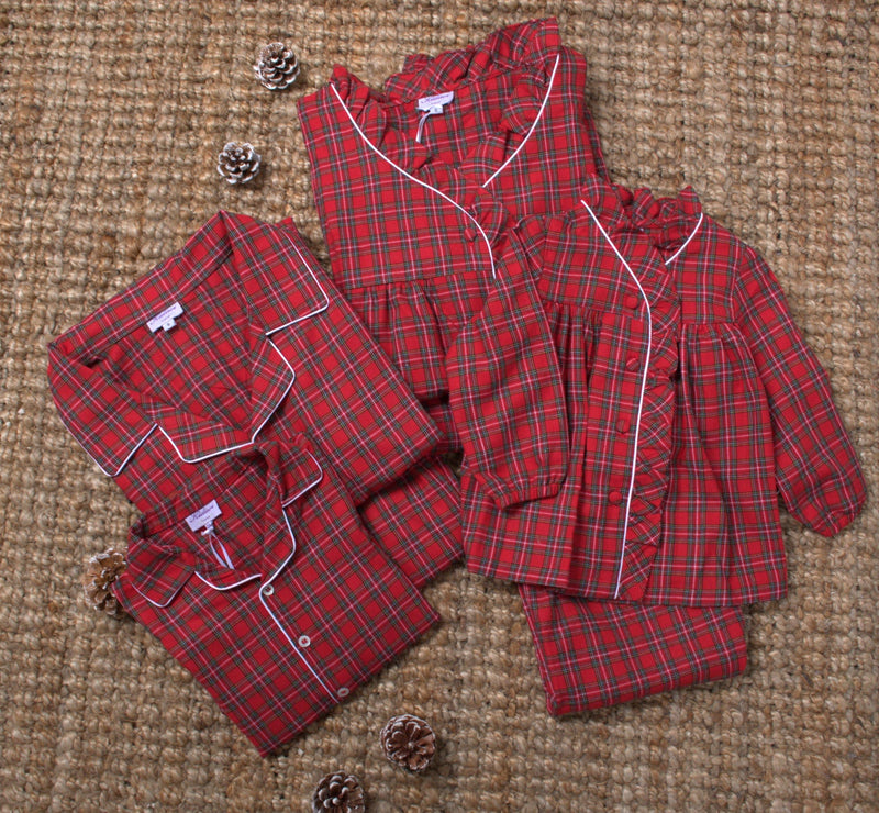 PYJAMA EXCLUSIF GARÇON TARTAN ROUGE DE NOËL