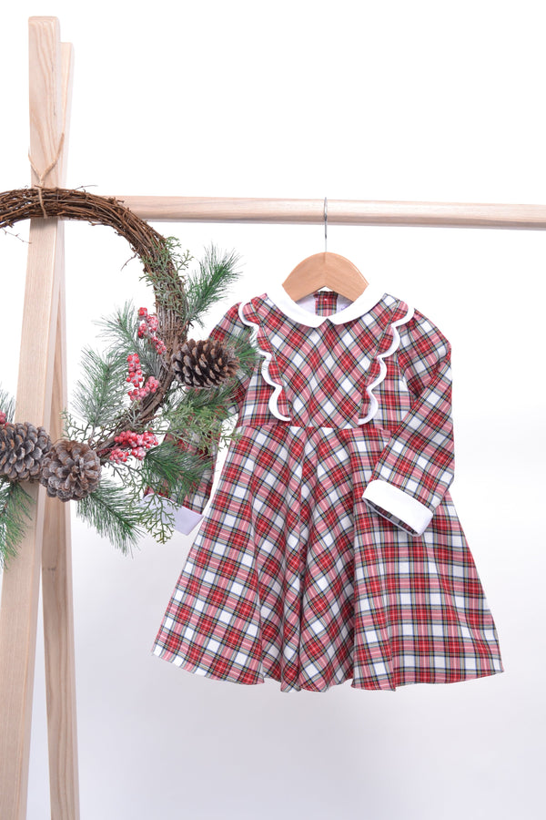 Robe Alyssa en tartan rouge