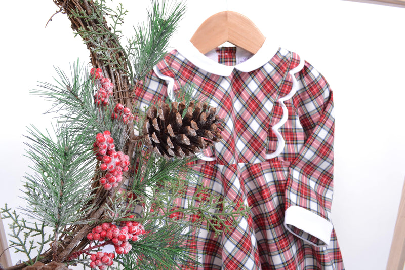 Robe Alyssa en tartan rouge