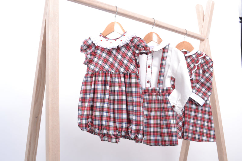 Robe Cassie en tartan rouge