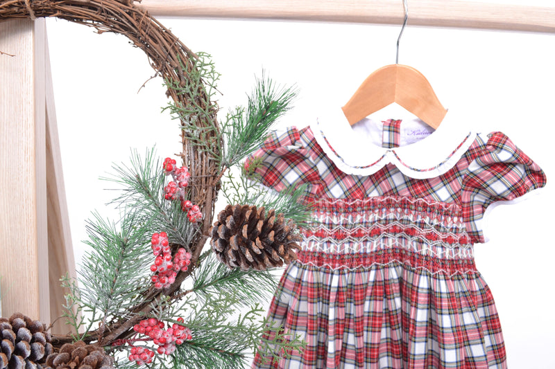 Robe Cassie en tartan rouge