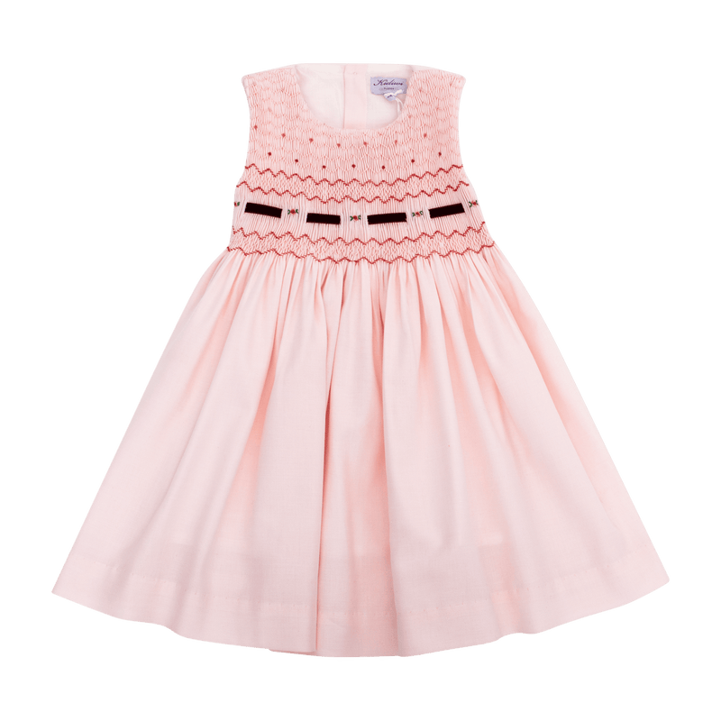 Robe chasuble Charlize, buste brodé avec un ruban