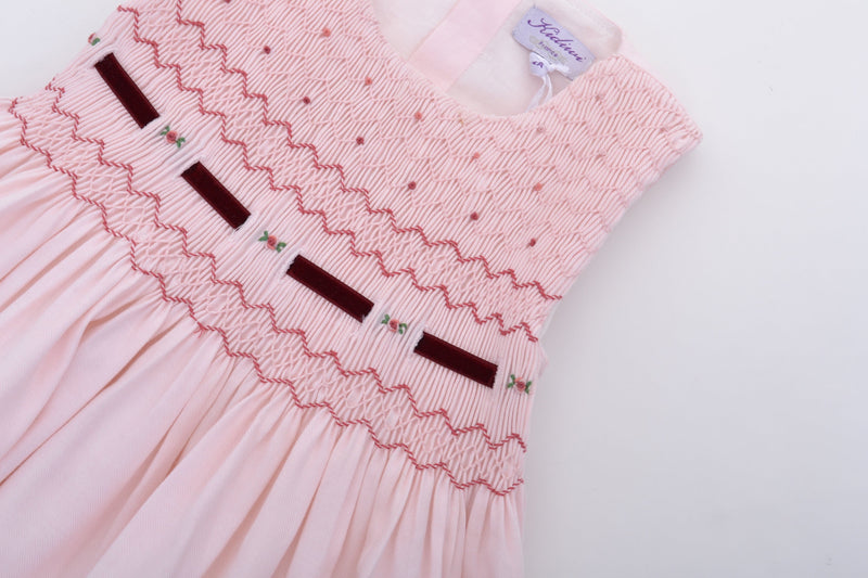 Robe chasuble Charlize, buste brodé avec un ruban