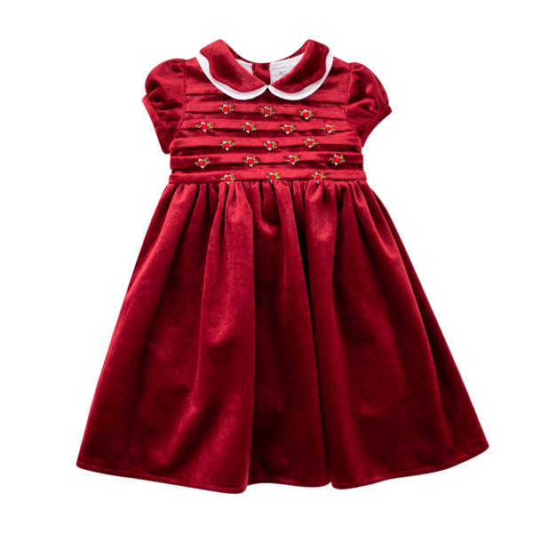Robe en velours rouge