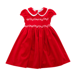 Robe Laura en velours lisse rouge