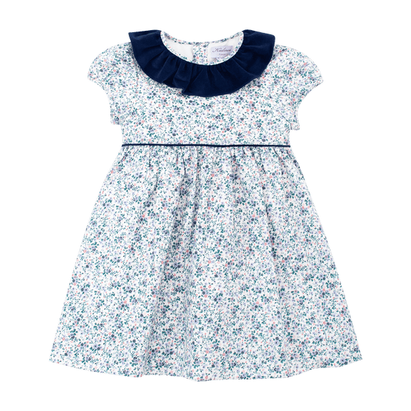 Robe Marion imprimé petites fleurs bleues
