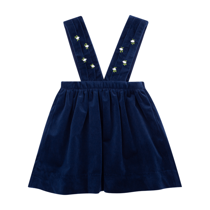 Robe Maya en velours lisse marine