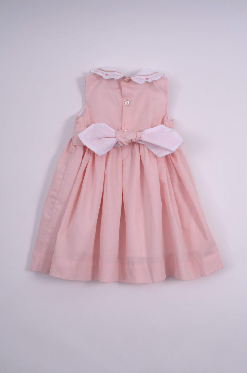 Robe rose poudré à double col en coton BIO